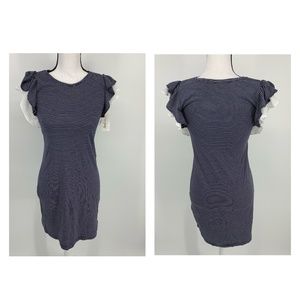 Maison Jules Ruffled Striped Mini Casual Dress F7